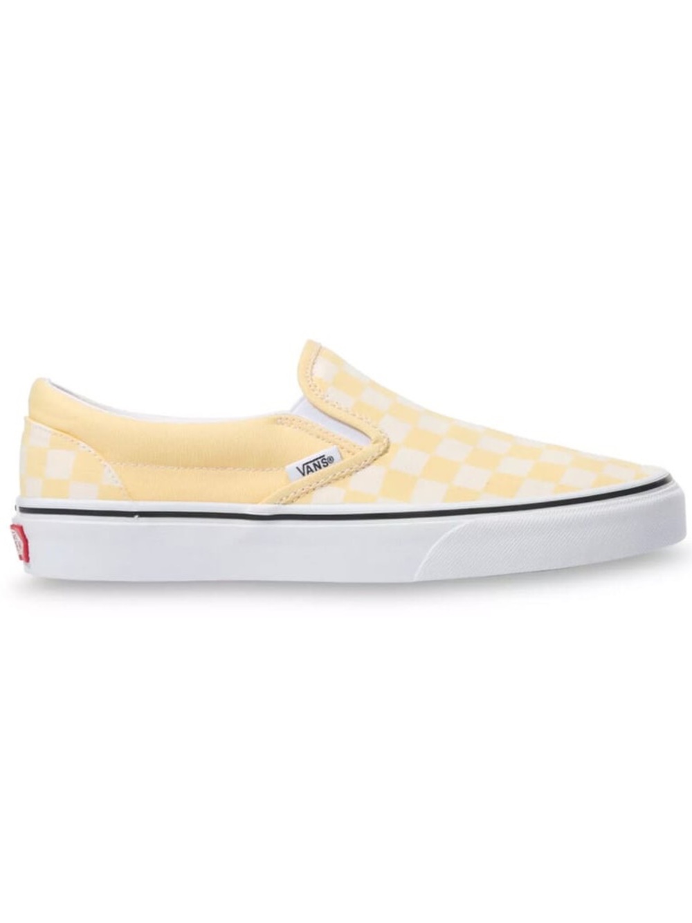 Vans Classic Slip-On Checkerboard Yellow True White Shoes 6.5 NWOB